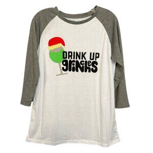 Drink Up Grinches Raglan Graphic Tee  Size L